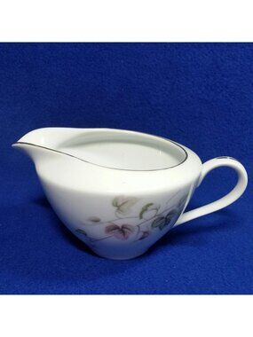 Vintage Yamaka China Creamer 674 Breeze Pattern Pink Brown and Grey Leaves 1950s